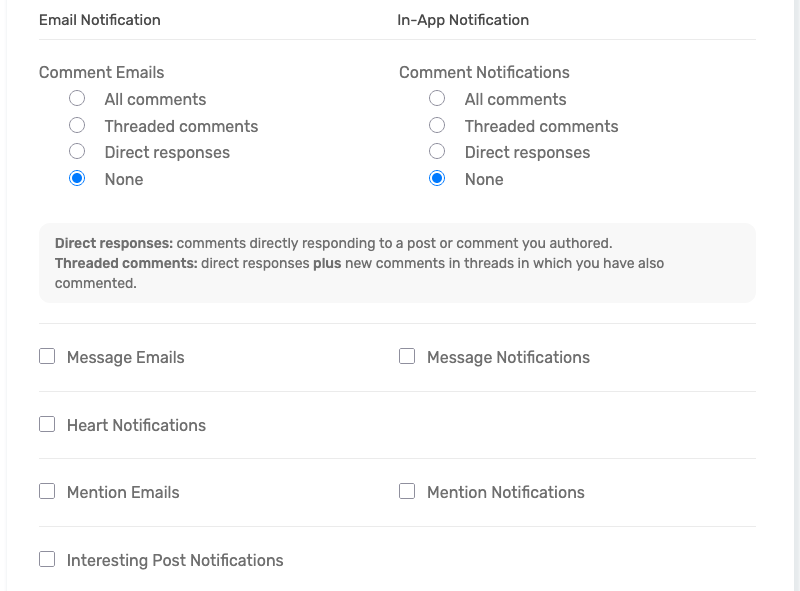 Switchboard email notification settings